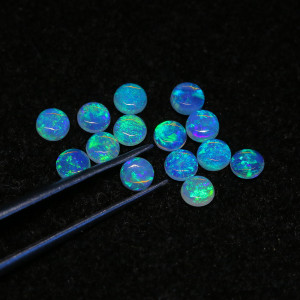 Australian Opal 3.00 MM Round Blue Fire