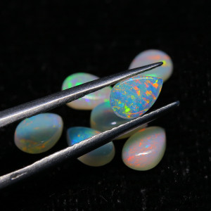 Australian Opal 6X4 MM Pear Multicolor Fire