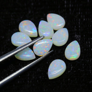 Australian Opal 6X9 MM Pear White Fire