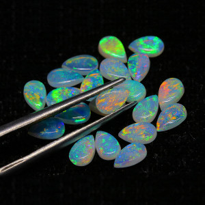 Australian Opal 3X5 MM Pear Multicolor Fire