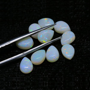 Australian Opal 6X8 MM Pear White Fire