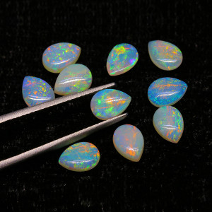 Australian Opal 5X7 MM Pear Multicolor Fire