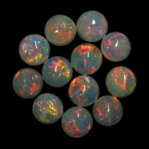 Australian Opal 3.00 MM Round Red Fire